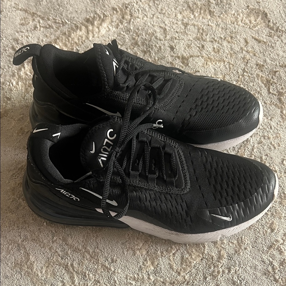 Nike Air Max 270 Athletic Shoes in Black and White